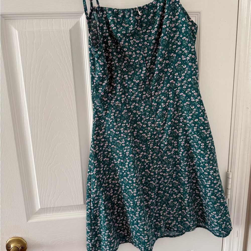 SHEIN Teal Floral Dress